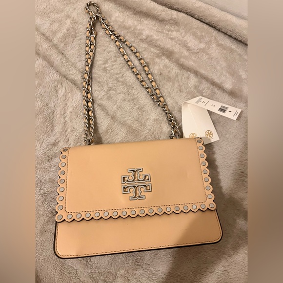 Tory Burch Cream Leather Shoulder Bag